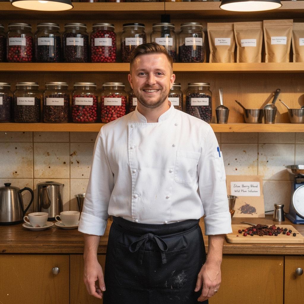 Csésze vadrózsa teával, körülötte őszi falevelek.